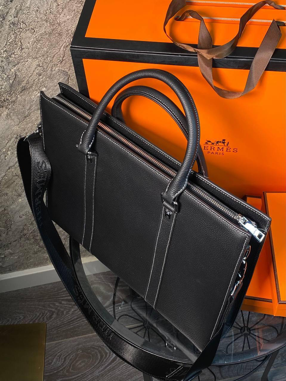 МУЖСКОЙ ПОРТФЕЛЬ HERMES детальное фото