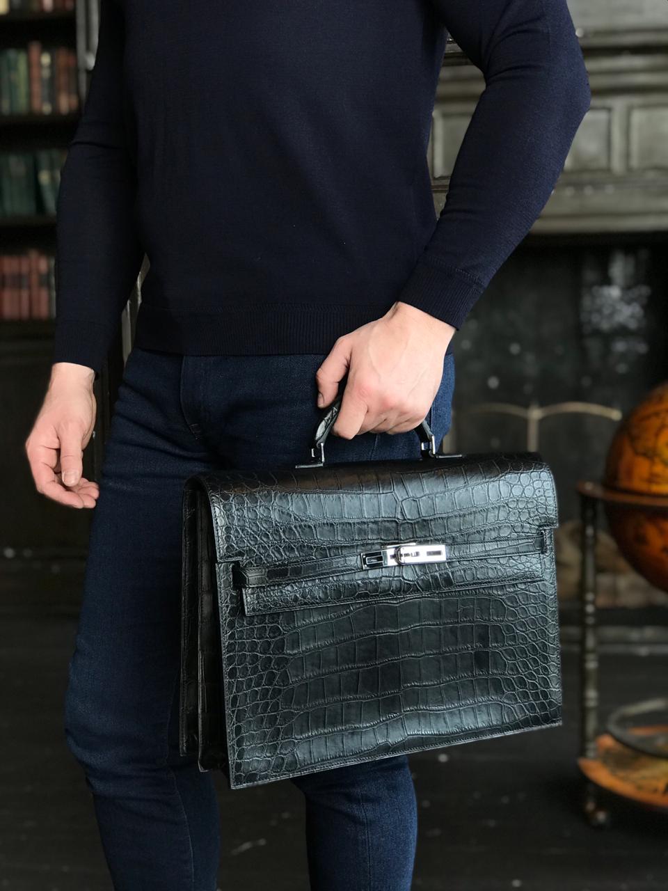 ПОРТФЕЛЬ HERMES (Натур.крокодил) детальное фото