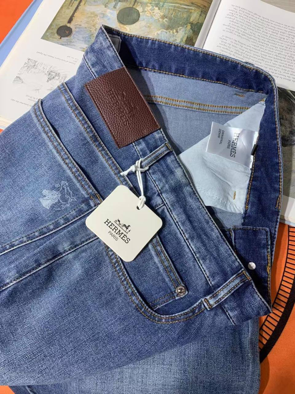 МУЖСКИЕ ДЖИНСЫ HERMES детальное фото