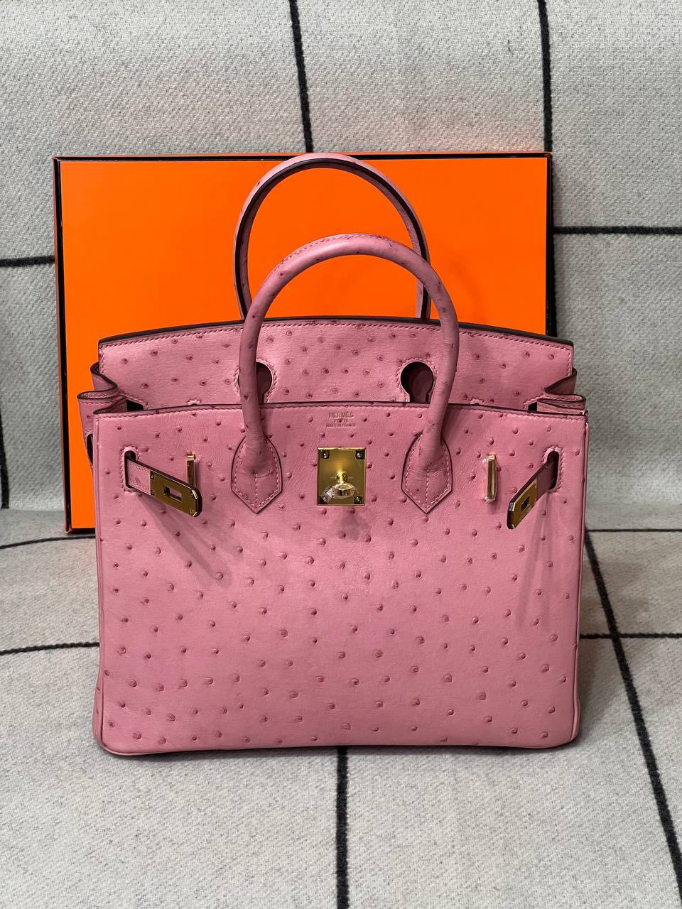 СУМКА HERMES BIRKIN 30 OSTRICH TERRE CUITE HARDWARE детальное фото