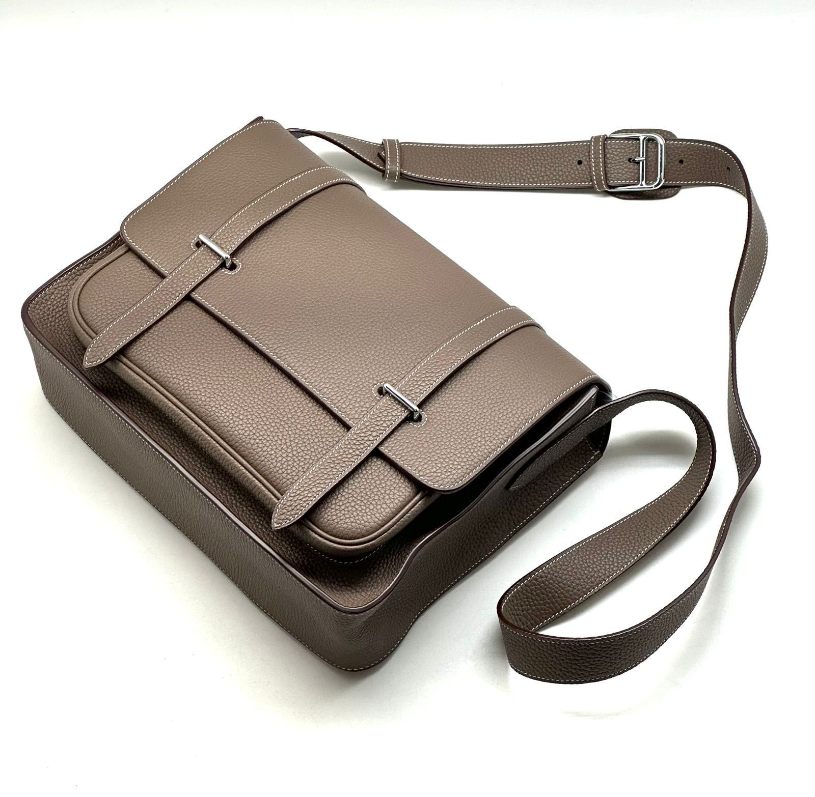 МУЖСКАЯ СУМКА МЕССЕНДЖЕР HERMES детальное фото