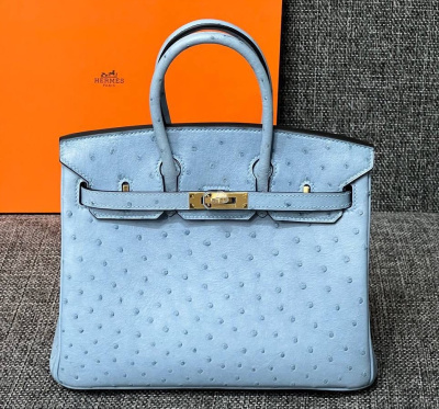 СУМКА HERMES BIRKIN 25 OSTRICH MYKONOS GOLD HARDWARE фото