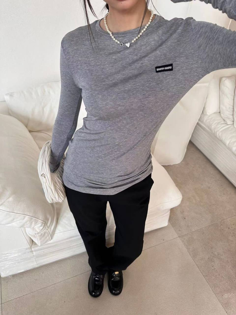 ЛОНГСЛИВ MIU MIU детальное фото