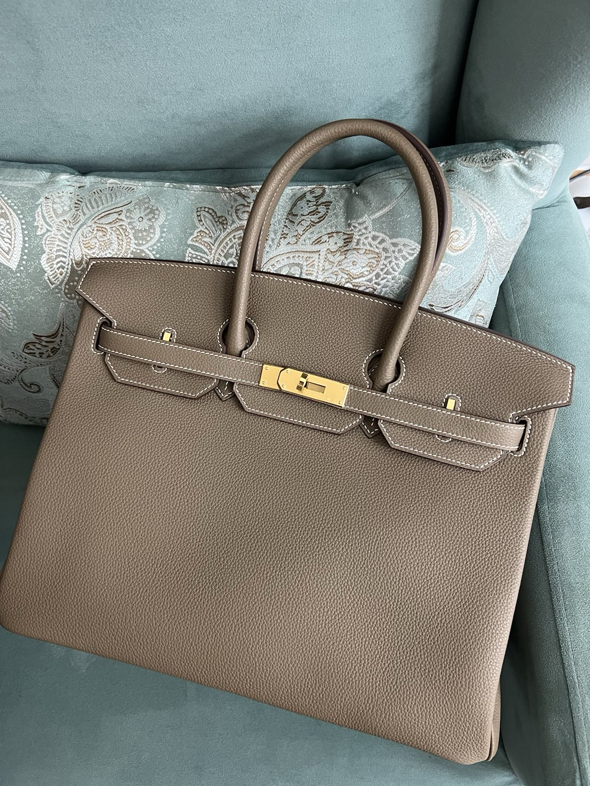 СУМКА HERMES BIRKIN 35 ручная работа детальное фото
