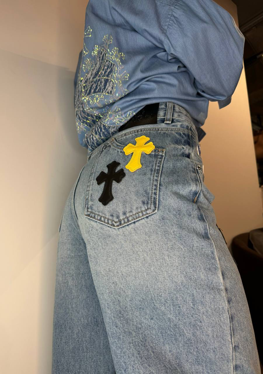 ДЖИНСЫ CHROME HEARTS детальное фото
