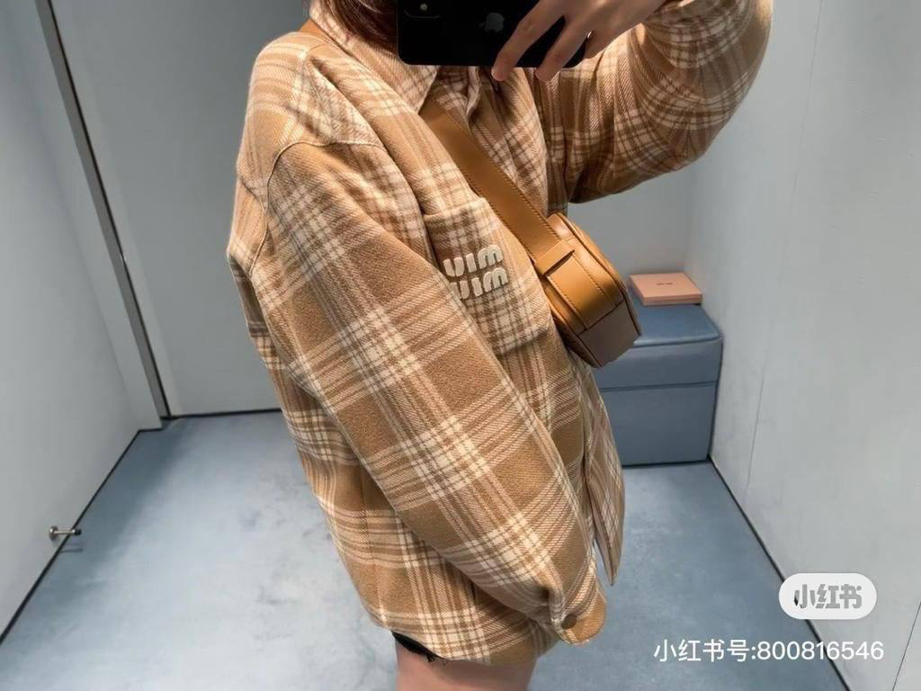 РУБАШКА УТЕПЛЕННАЯ MIU MIU детальное фото