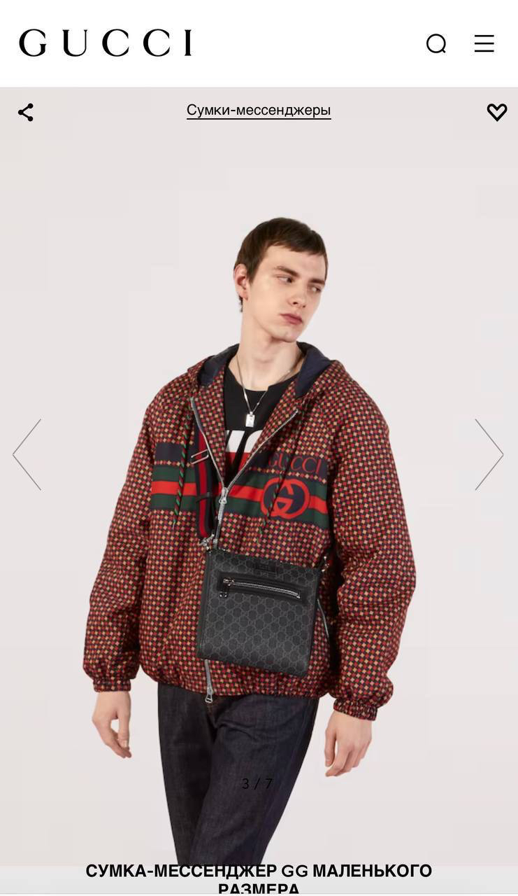 МУЖСКАЯ СУМКА МЕССЕНДЖЕР GUCCI детальное фото