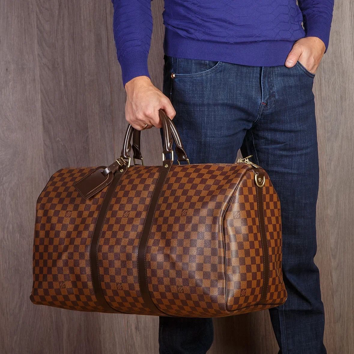 Дорожная сумка LOUIS VUITTON Damier Keepall 55 детальное фото
