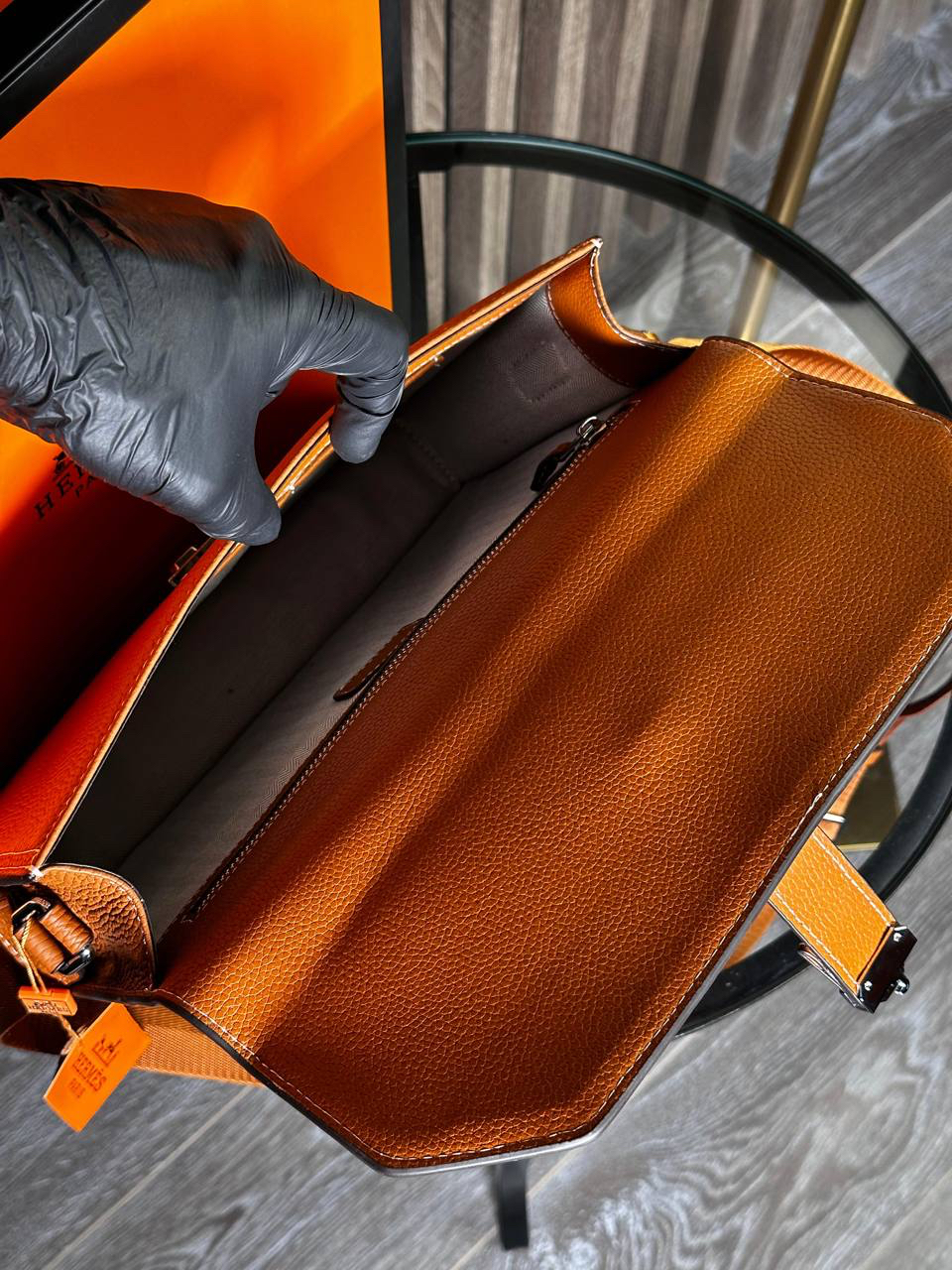 МУЖСКАЯ СУМКА МЕССЕНДЖЕР HERMES детальное фото