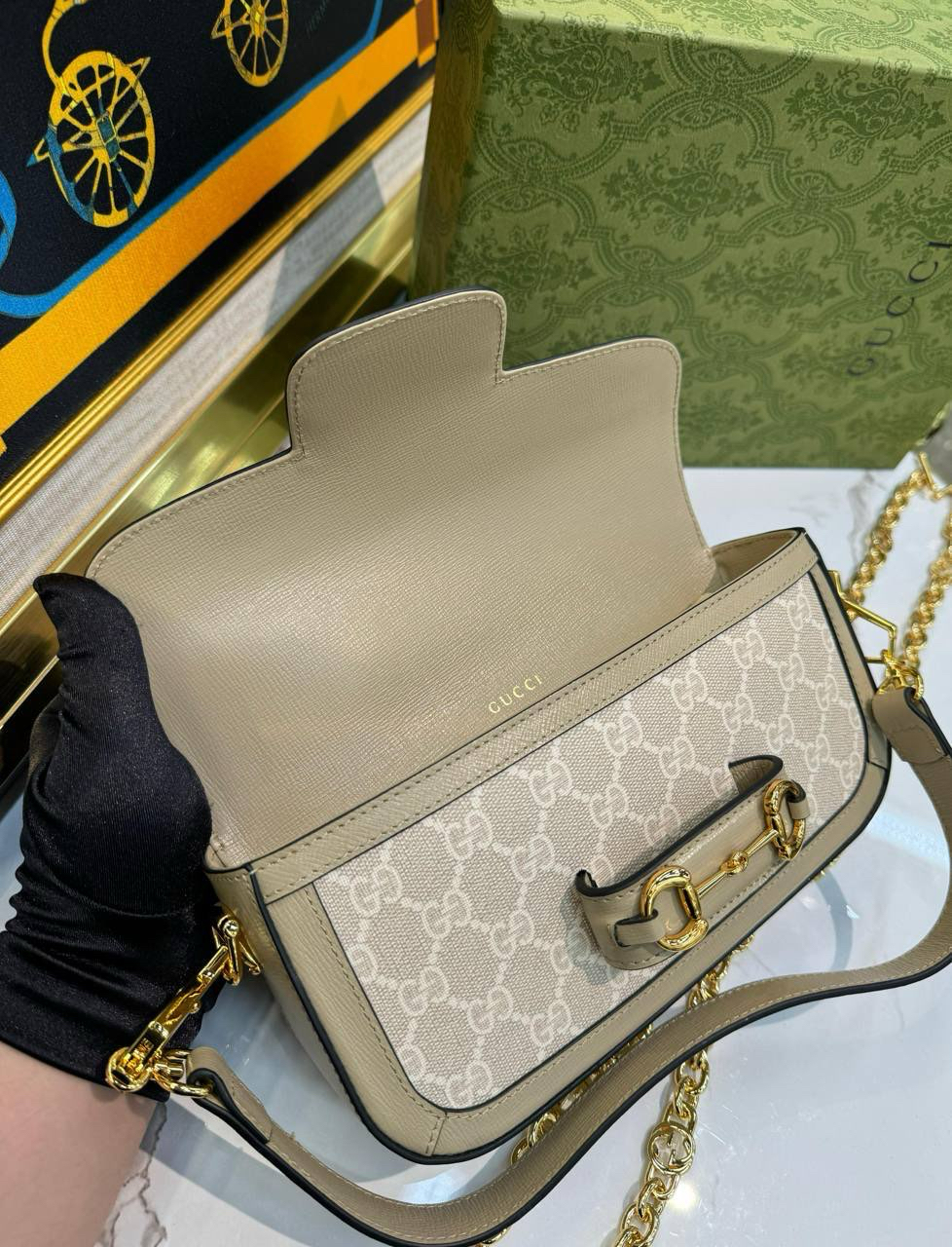 СУМКА GUCCI HORSEBIT 1955 детальное фото