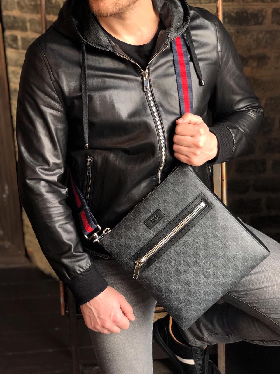 МУЖСКАЯ СУМКА МЕССЕНДЖЕР GUCCI детальное фото