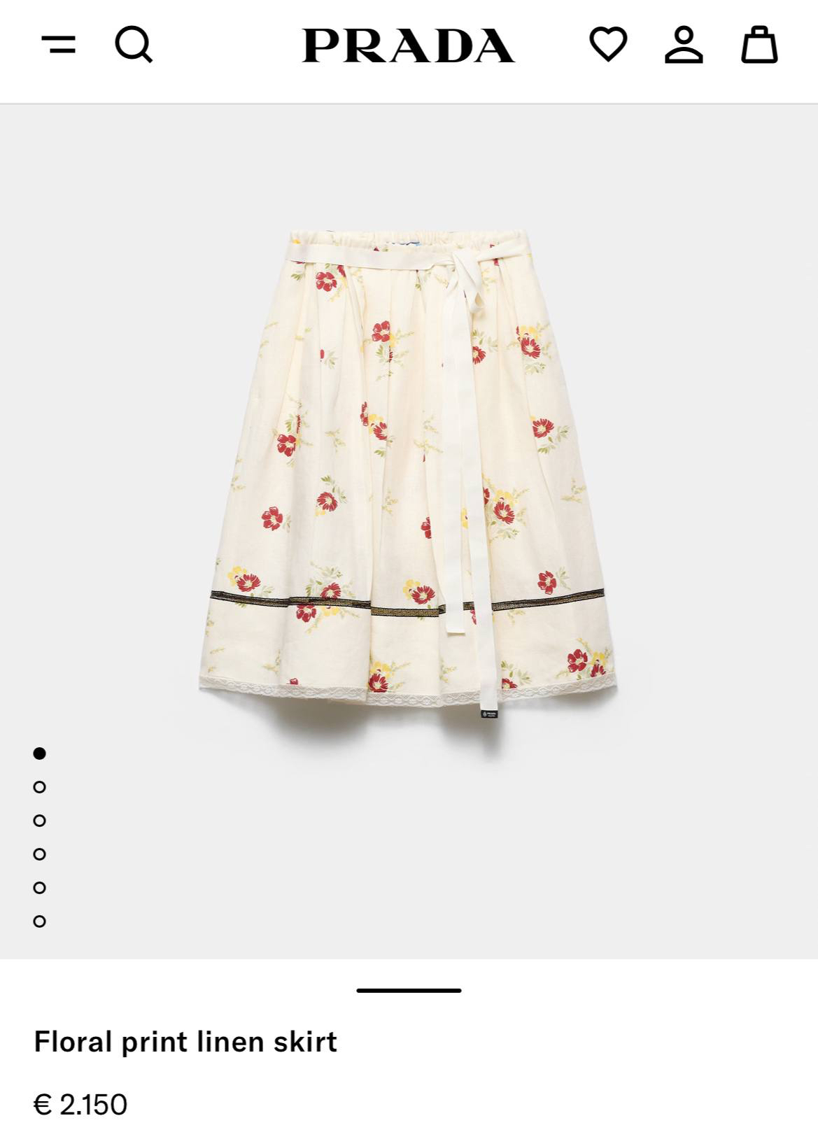 ЮБКА PRADA детальное фото