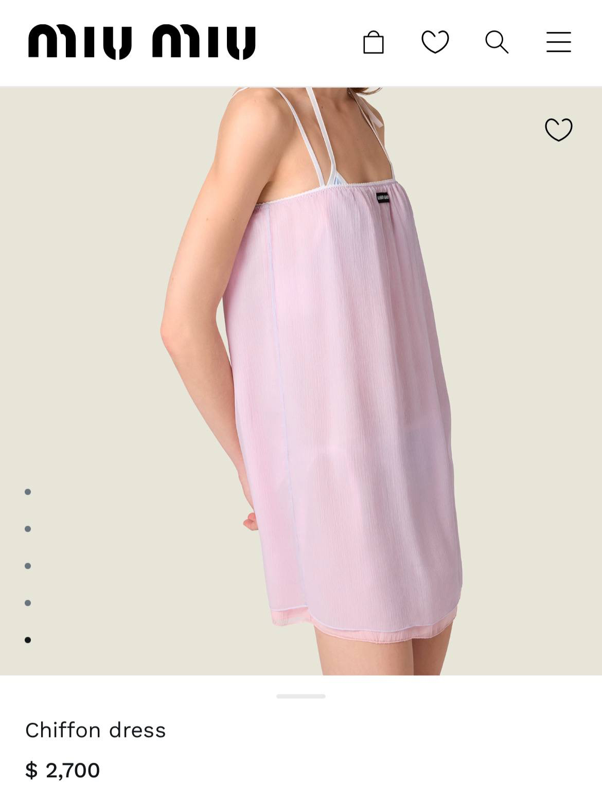 ПЛАТЬЕ MIU MIU детальное фото