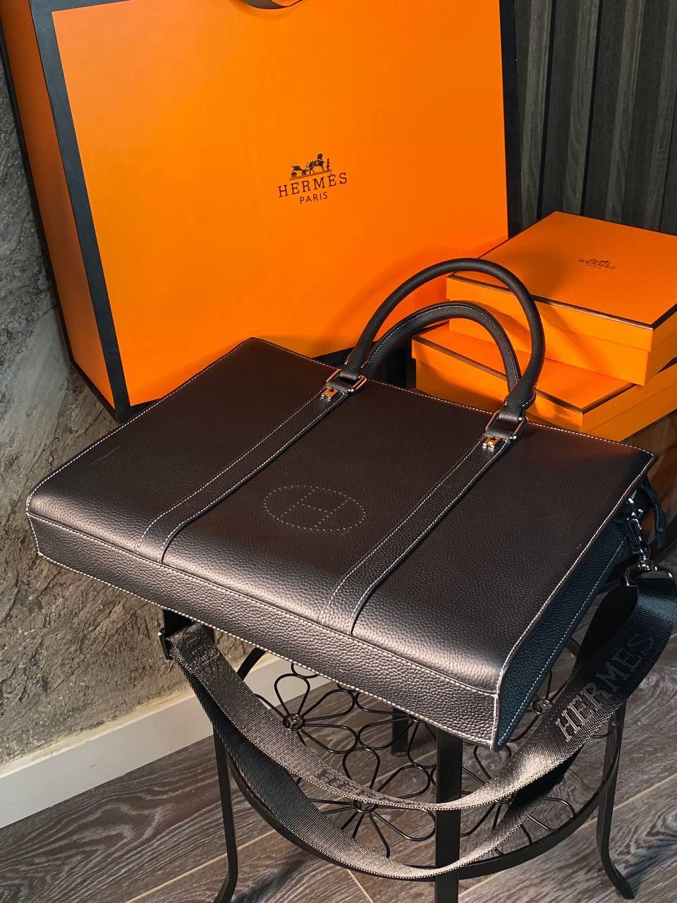 МУЖСКОЙ ПОРТФЕЛЬ HERMES детальное фото