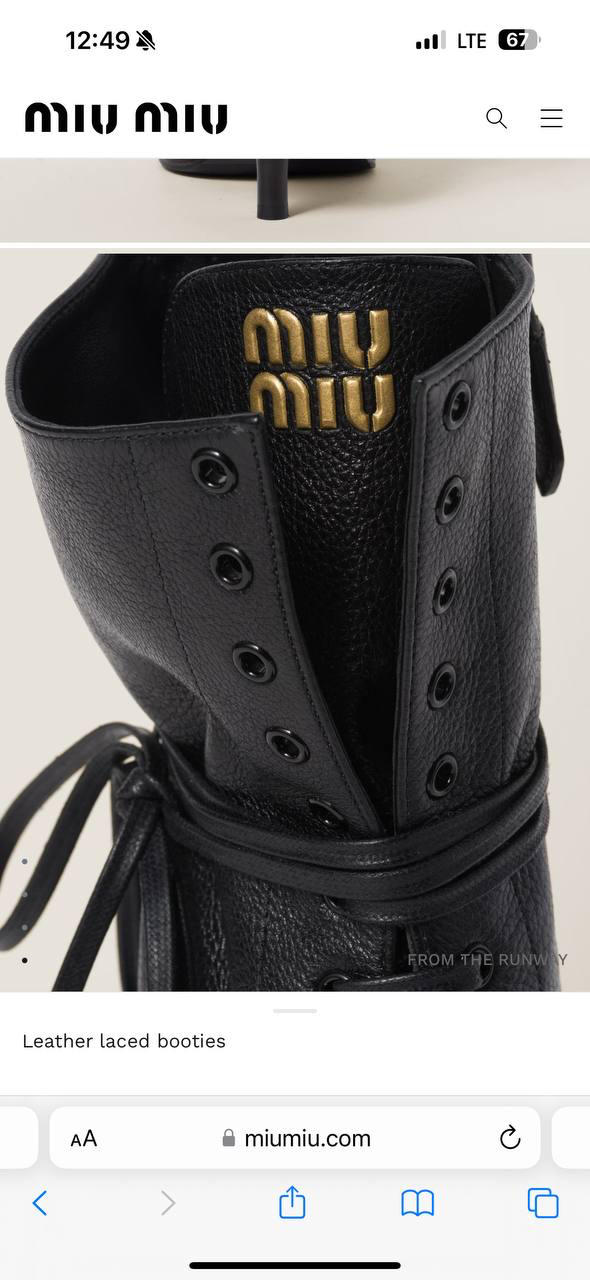 БОТИЛЬОНЫ MIU MIU детальное фото