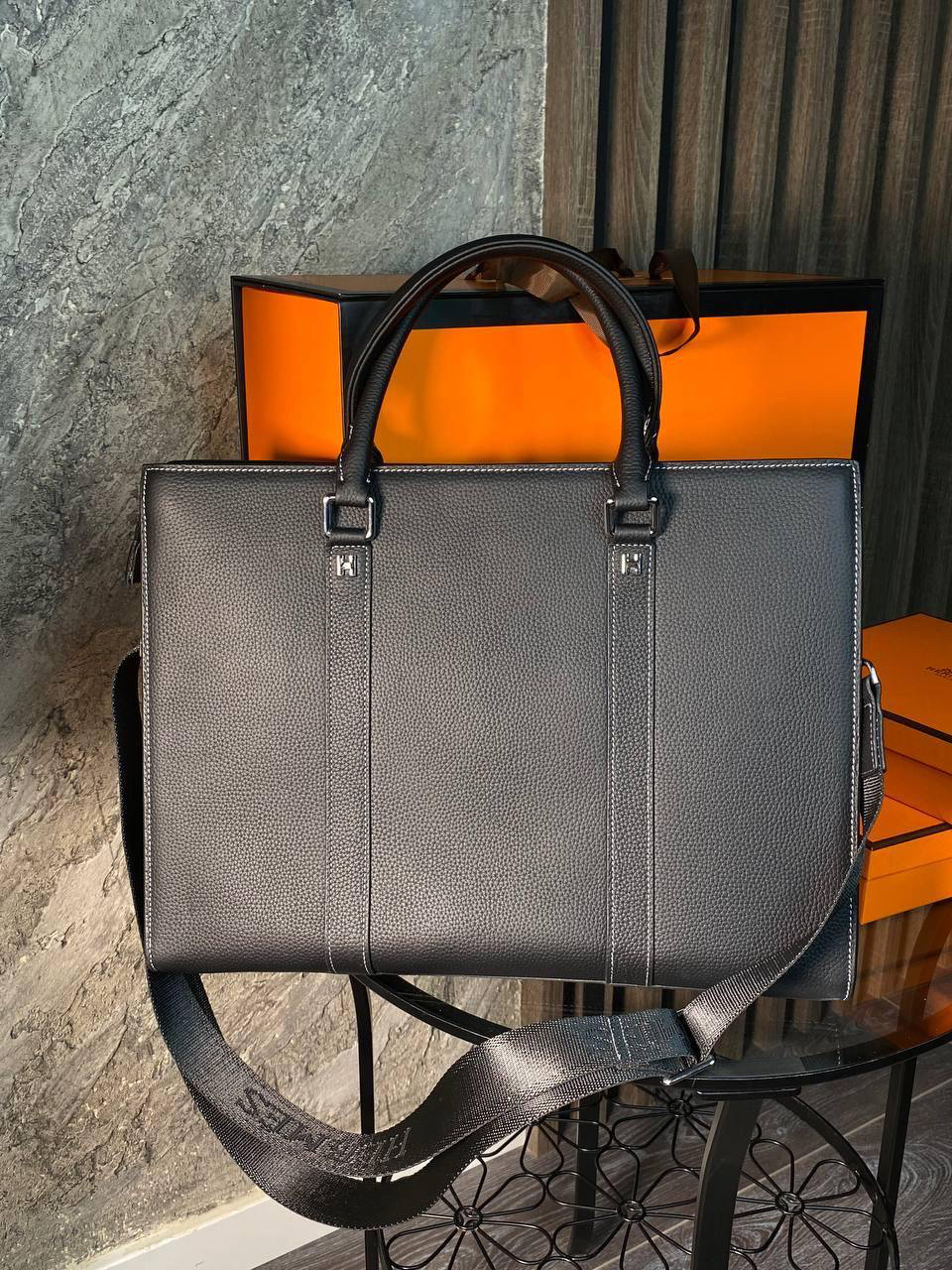 МУЖСКОЙ ПОРТФЕЛЬ HERMES детальное фото