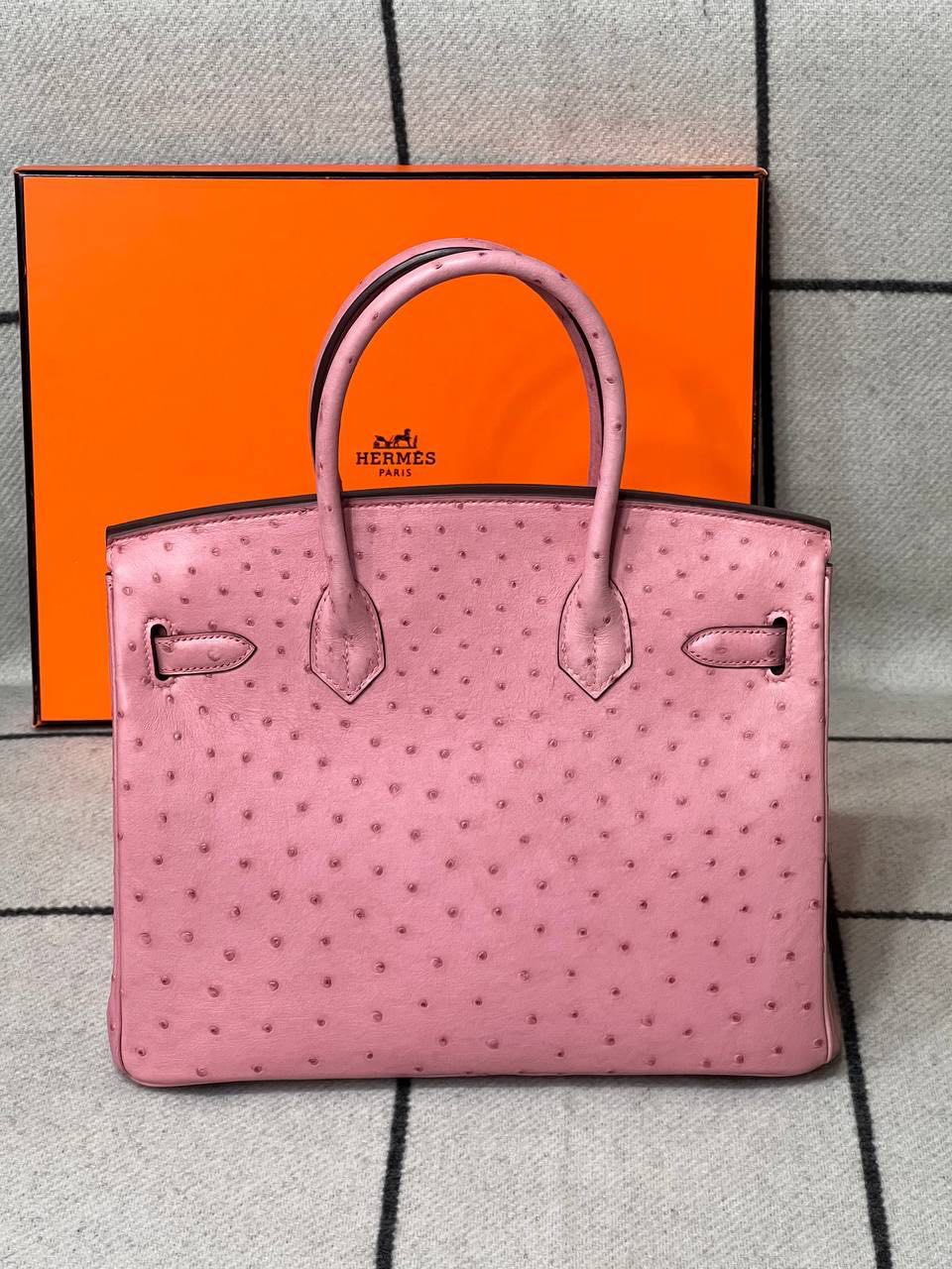 СУМКА HERMES BIRKIN 30 OSTRICH TERRE CUITE HARDWARE детальное фото