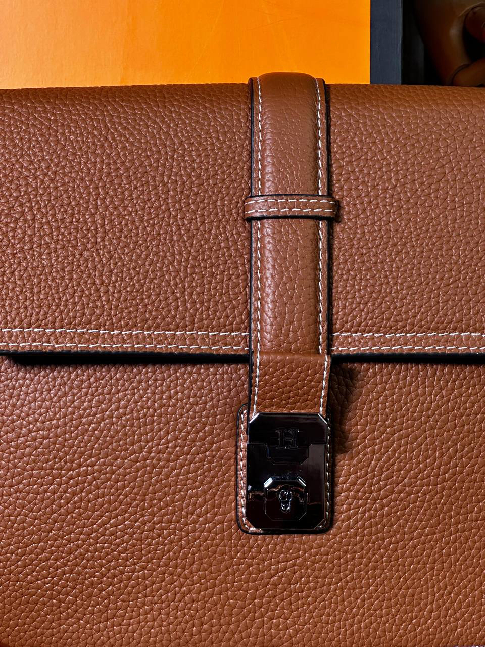 МУЖСКАЯ СУМКА МЕССЕНДЖЕР HERMES детальное фото