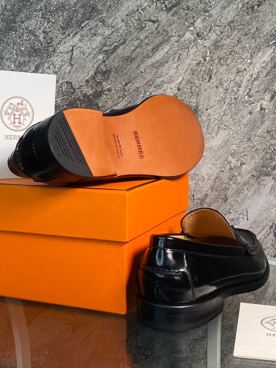 МУЖСКИЕ ЛОФЕРЫ HERMES детальное фото