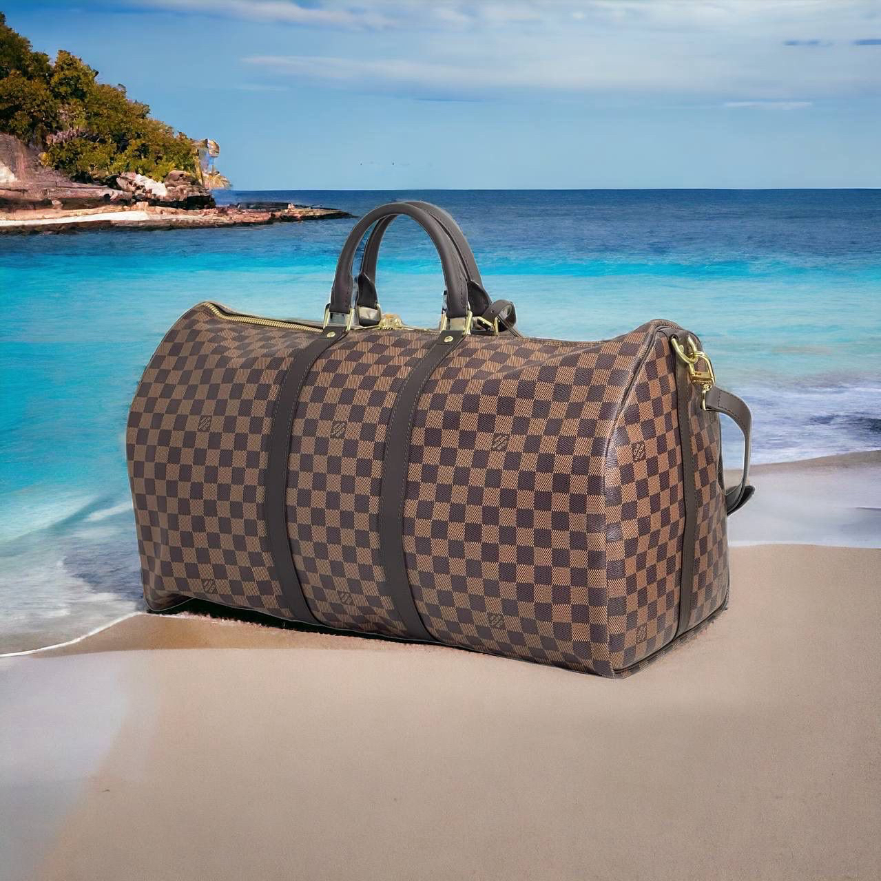 Дорожная сумка LOUIS VUITTON Damier Keepall 55 детальное фото