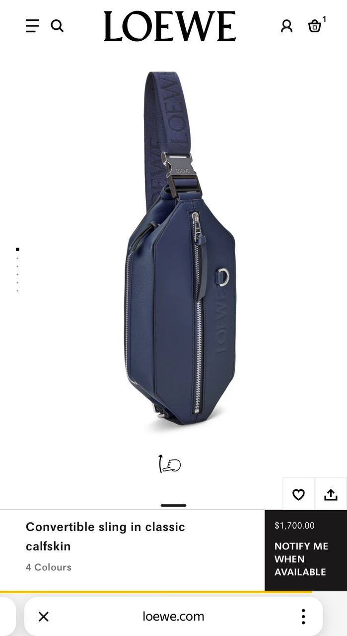 МУЖСКАЯ СУМКА СЛИНГ LOEWE детальное фото