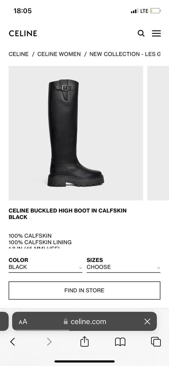 САПОГИ CELINE детальное фото