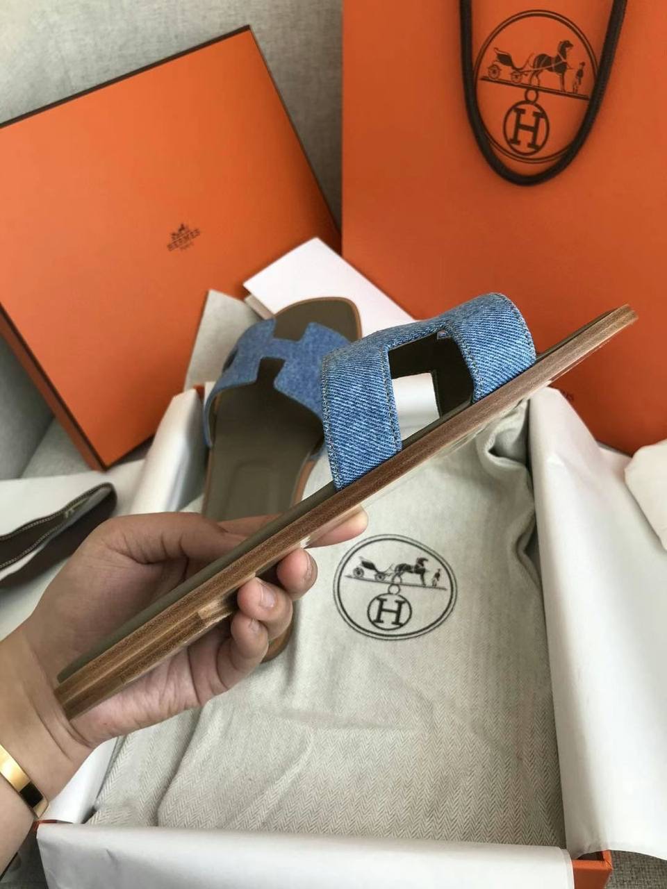 ШЛЕПКИ HERMES детальное фото