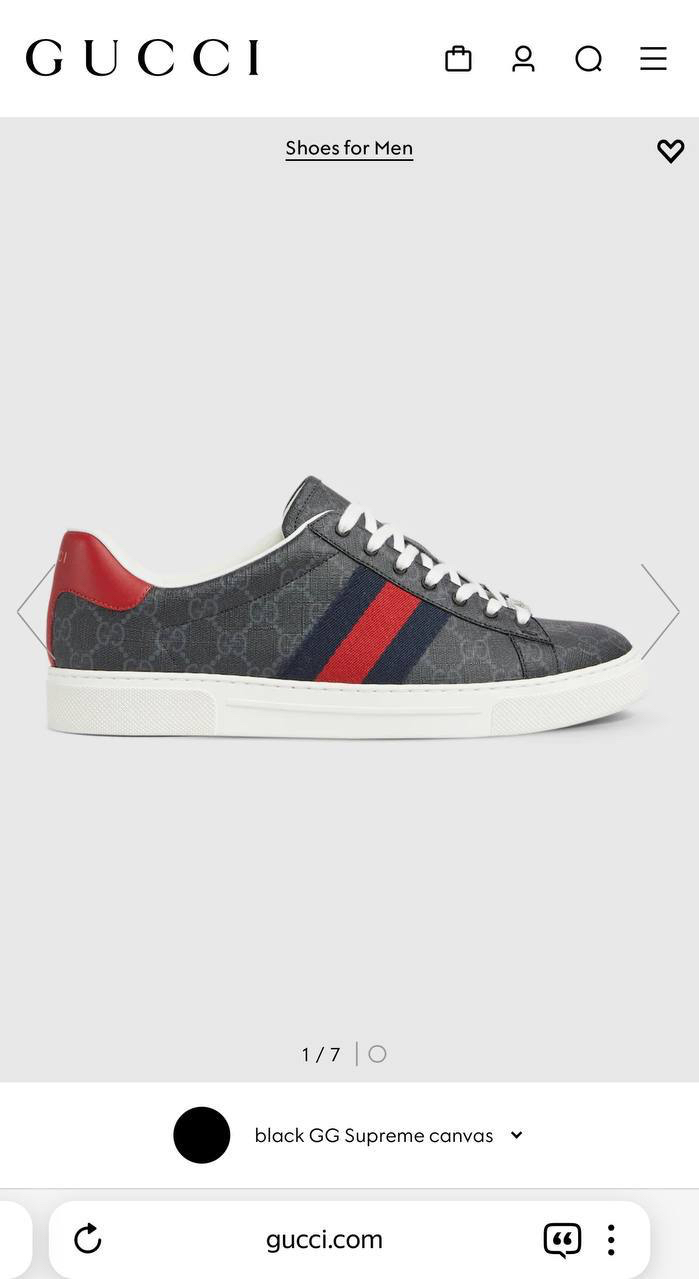 МУЖСКИЕ КЕДЫ GUCCI детальное фото